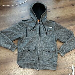 Billabong Gray Military-Style Jacket ! Medium